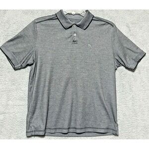 Tommy Bahama Polo Shirt Men Size Medium Charcoal Preppy Golf Academia Collegiate
